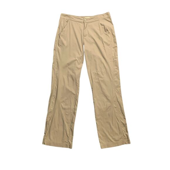 Royal Robbins Pants Womens 10 Tan Khaki Nylon Stretch Outdoor Hiking Pockets - Picture 1 of 10